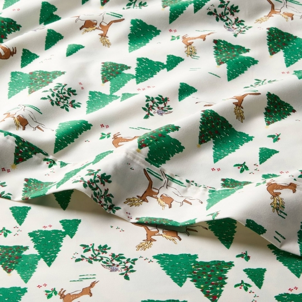 NWT Threshold Full Winter Scene Performance Sheet Set 400TC Christmas Holiday - Picture 9 of 11